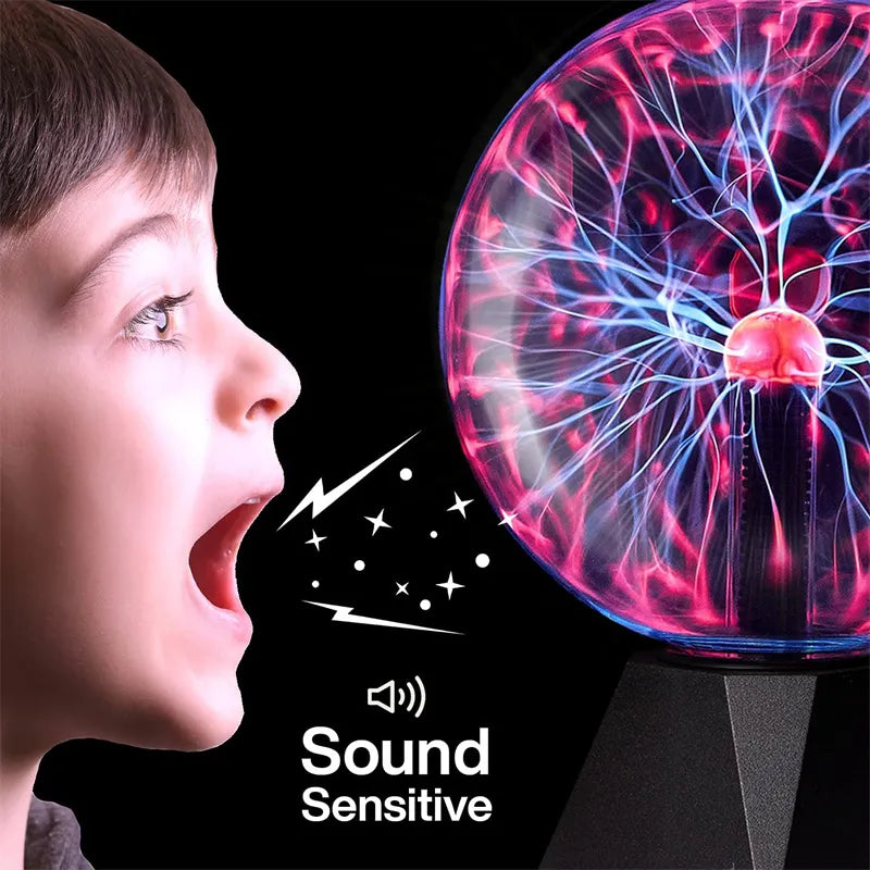 Magic Plasma Ball Lamp 3 Inch LED Atmosphere Night Light Touch sound