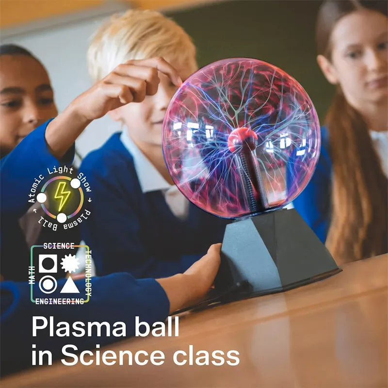 Magic Plasma Ball Lamp 3 Inch LED Atmosphere Night Light Touch sound
