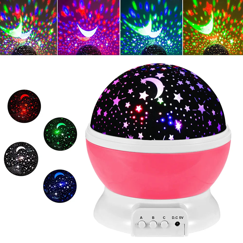Projector Starry Sky Night Light Projector Baby Lamp Decor Rotating Starry