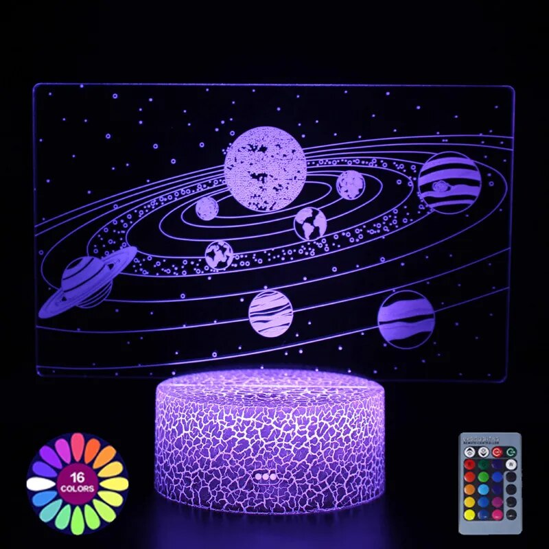 Night Lamp Universe Galaxy Globe Pattern 3d Illusion Gift for kids
