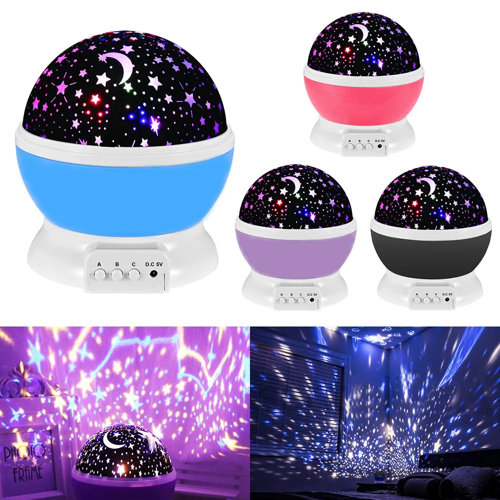 Projector Starry Sky Night Light Projector Baby Lamp Decor Rotating Starry