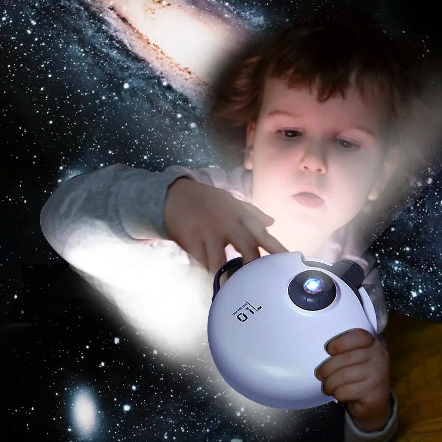 Projector Night Light Star Sky Night Lamp For Bedroom Home Decorative Kids 32 Films Bluetooth HD Galaxy