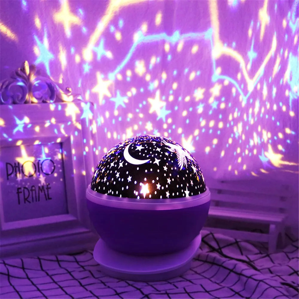 Projector Starry Sky Night Light Projector Baby Lamp Decor Rotating Starry