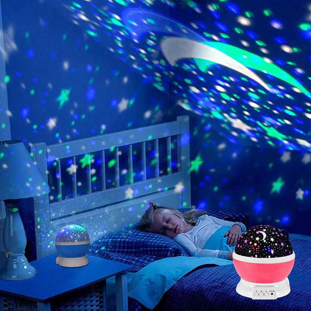Projector Starry Sky Night Light Projector Baby Lamp Decor Rotating Starry