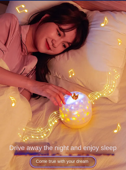 Galaxy Light Projector Star Night Light with Speaker Remote Controller Rechargeable Rotate LED Lamp