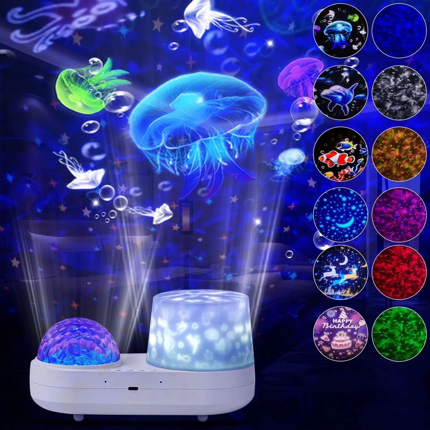 Projection light Ocean Starry projector small night light 360 degree rotation Nebula star