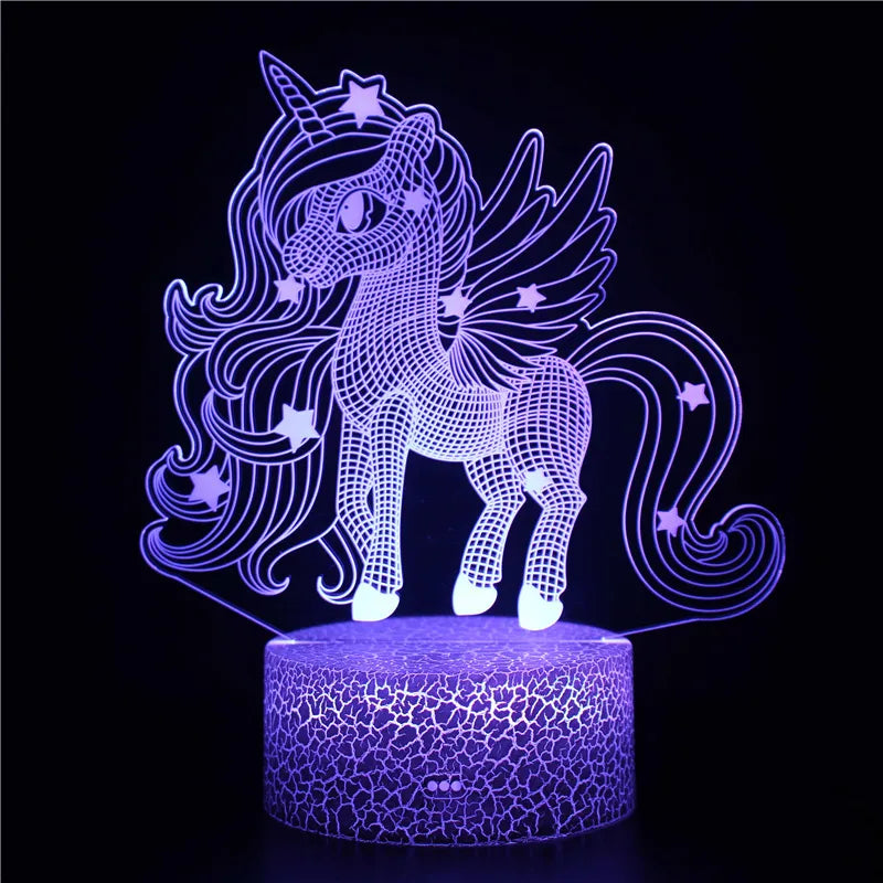 3D LED Unicorn Night Light for Kids Gifts Toys Unicorn Lamp 16 Colors Change with Remote