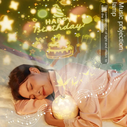 Galaxy Light Projector Star Night Light with Speaker Remote Controller Rechargeable Rotate LED Lamp