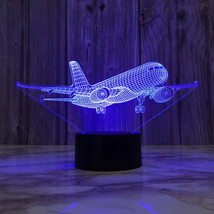 Airplane 3D Night Light USB Plug-in Touch Table Lamp Decoration Bedside Nightlight