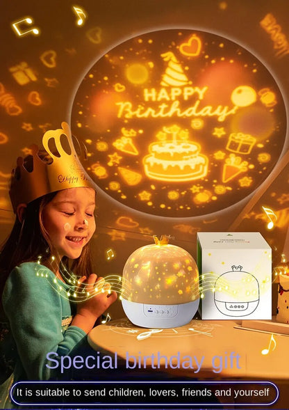 Galaxy Light Projector Star Night Light with Speaker Remote Controller Rechargeable Rotate LED Lamp