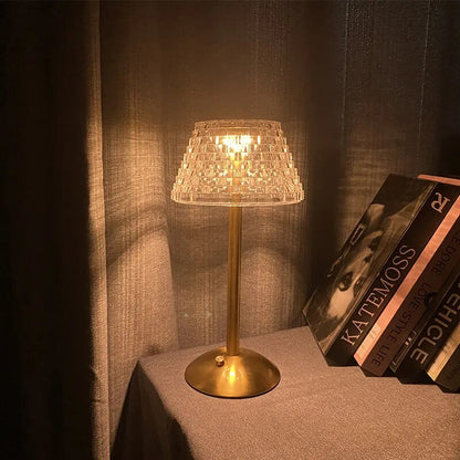 Nordic Crystal Table Lamp Touch Dimming Desk Lamp USB Rechargeable Night Light Coffee Bar Hotel Bedroom Decor Atmosphere Light