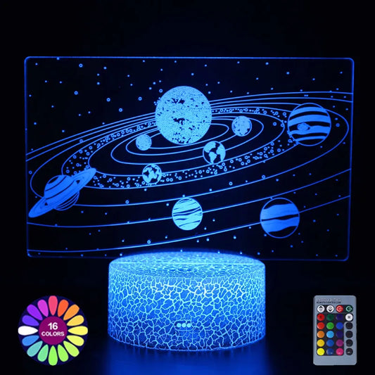 Night Lamp Universe Galaxy Globe Pattern 3d Illusion Gift for kids