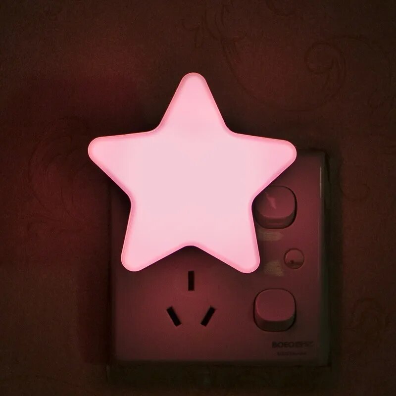 Star Shape LED Night Light Remote Control Socket Lamp Bedroom Decor Bedside Wall Lights Home Kids Child Baby Sleep Night Lights