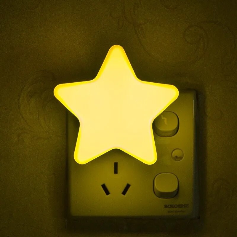 Star Shape LED Night Light Remote Control Socket Lamp Bedroom Decor Bedside Wall Lights Home Kids Child Baby Sleep Night Lights