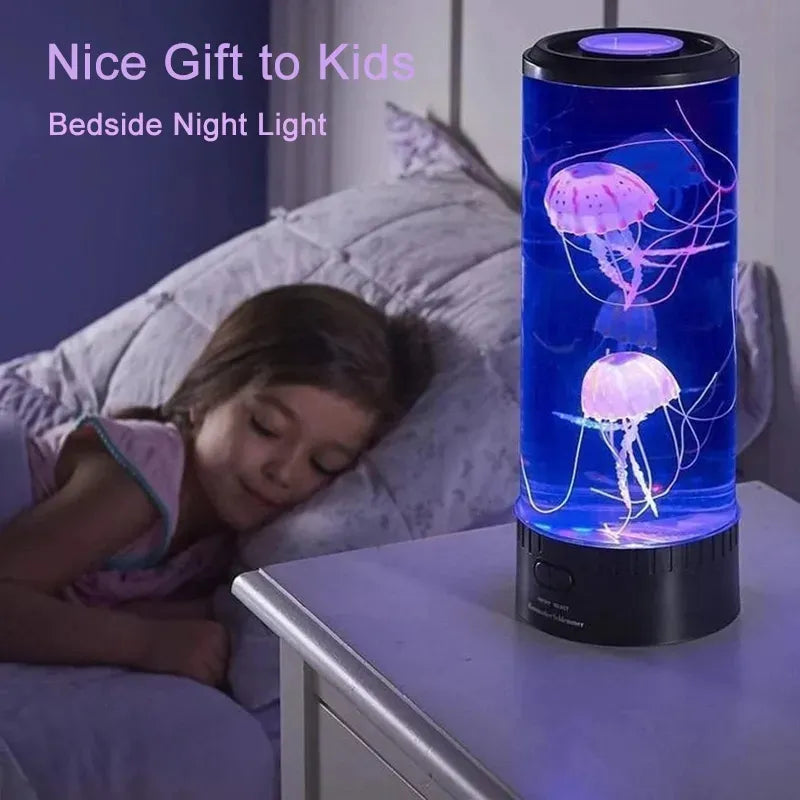 Jellyfish Lamp Bedroom Bedside Ambient Light USB/Battery Charging Night Light Gift Desktop Decoration