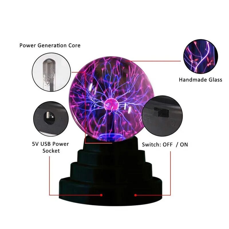 Magic Plasma Ball Lamp Touch Sensitive Atmosphere Night Light t